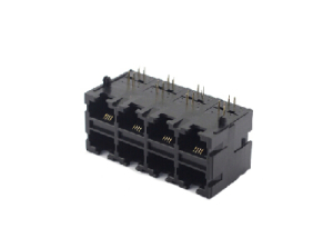 90 degree 2x4 8P rj45 modular jack pcb mounting