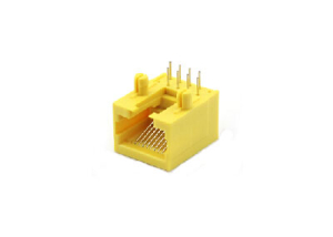 90 degree single port 10P RJ45 connector yellow color