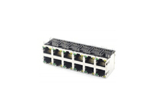 Horizontal 8P8C metal rj45 lan connector with LED pcb jack