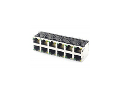 Horizontal 8P8C metal rj45 lan connector with LED pcb jack