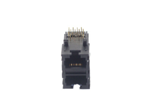 Right angle 8 pin 2x1 rj45 female connector PCB jack