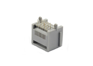 Unshielded 1x1 right angle rj45 10 pin connector with ear