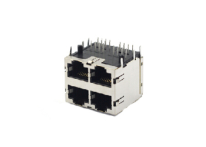 horizontal 2x2 shielded rj45 modular jack 8P8C