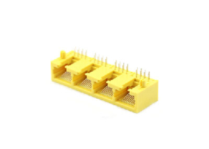 Horizontal plastic 10p 4 ports rj45 pcb mount jack socket