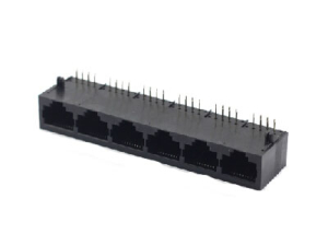 6 ports 10P8C modular rj45 connectors for pcb