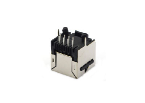 Vertical 1x1 shielded rj45 network jack with ear
