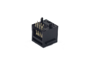 Vertical 8P single rj45 female connector with ear