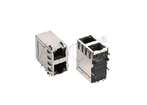 100BASE-T 2x1 RJ45 connector with transformer