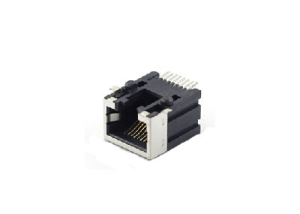 RJ45 surface mount technology female connector with half shield