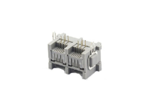 1x2 90 degree 6P rj11 modular jack connector with mental peg