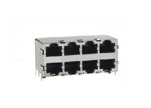 2x4 1000BASE-TX rj45 connector with integrated magnetics