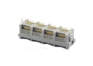 Multi-port vertical rj45 modular jack female connector