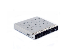 Press-fit QSFP+ 1x3 cage