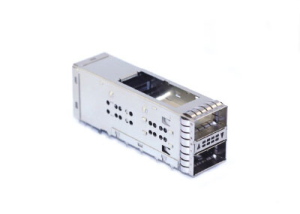 QSFP+ 2x1 Receptacle with Cage Assmbly