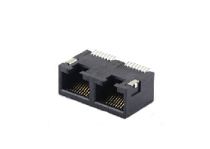 Unshielded 8P8C RJ45 1x2 SMT pcb jack connector