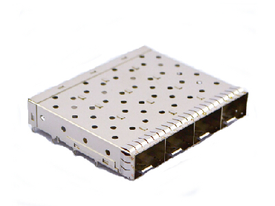 Small Form-Factor Pluggable Plus cage and connector 1x4 sfp