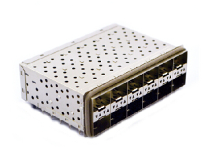 Stacked SFP+ 2x6 Cage & Connector with Leds