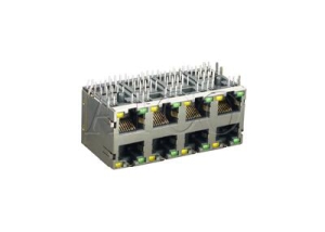 4x2 stacked 1G RJ45 with magnetic + POE